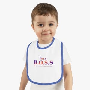 I'm a BOSS Baby Contrast Trim Jersey Bib